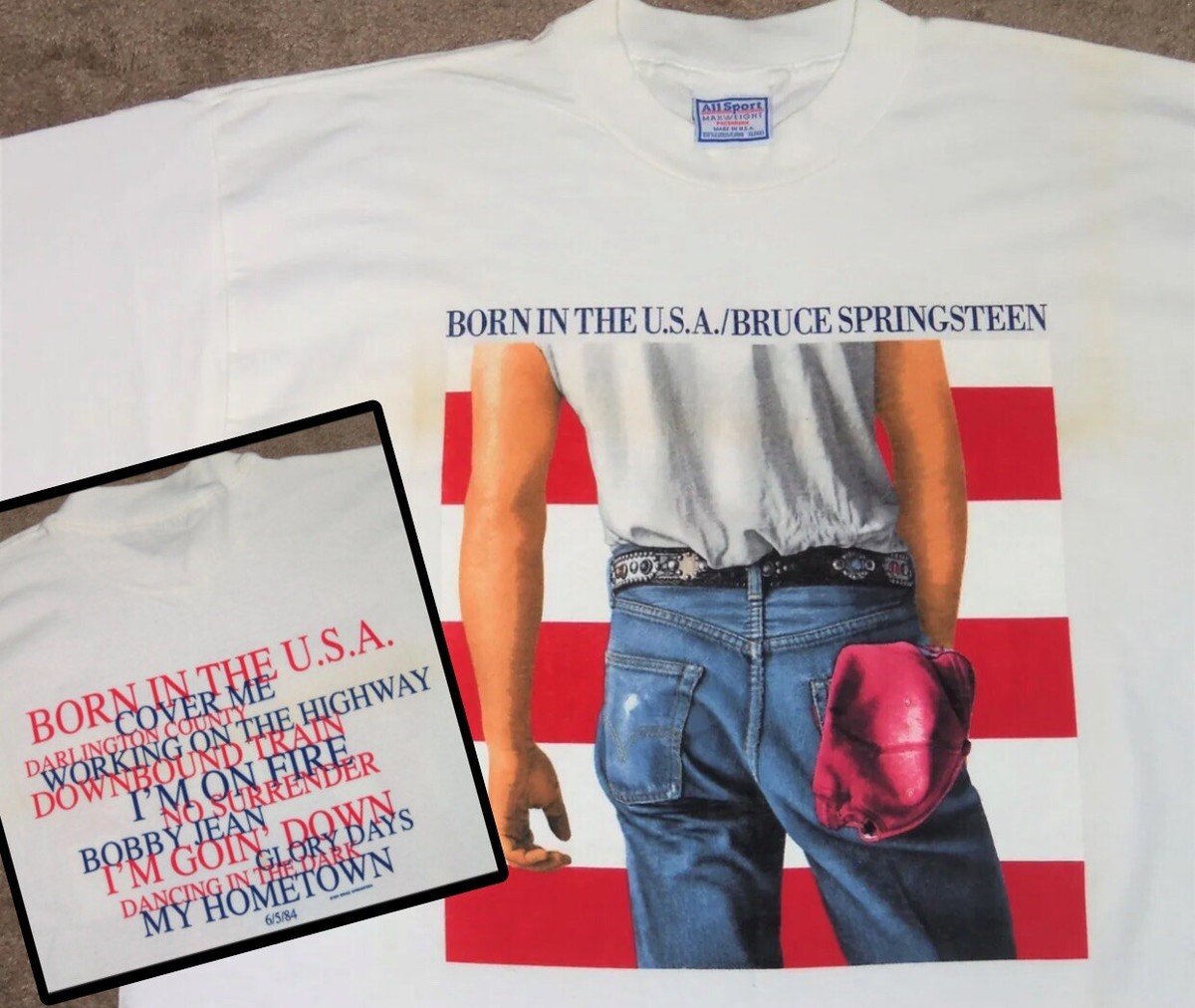 90s USA製 Born in the USA vintage T-shirt 90s Vintage Bruce Springsteen 'Born in The USA' Graphic Tee
