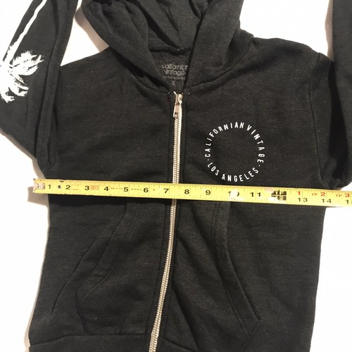 California Vintage Hoodie Boys Size 4 Long Sleeve Sweater Charcoal Black Palm - Picture 3 of 8