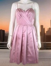Pink Party Dress Womens 8 Cocktail Spaghetti Straps Midi Formal Satin Nine West