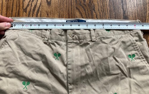 VTG Polo Ralph Lauren Mens Pants Size 34x32 Tennis Racket Embroidery Khaki Chino - Picture 7 of 11