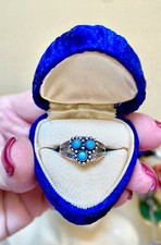 Beautiful Vintage Native American Fred Harvey Era Sterling Silver Turquoise Ring