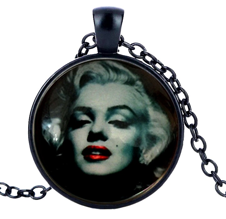 Médaillon Collier Vintage Marilyn Monroe - Alliage Et Verre - Neuf Sans Emballage
