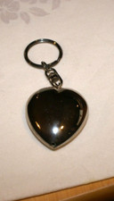 Heart Key Chain Silver Plated 2"L x 1.5" W TOTAL LENGTH 4" HEART HOLLOW