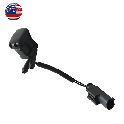 Black Windshield Washer Dual Inlet Nozzle Heated for 00-03 BMW M5 61668361042