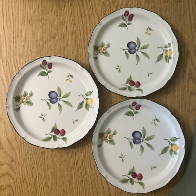 Lot of 3 NORITAKE Fruit Parfait 7919 Dessert/Bread & Butter Plates ~ Japan EUC