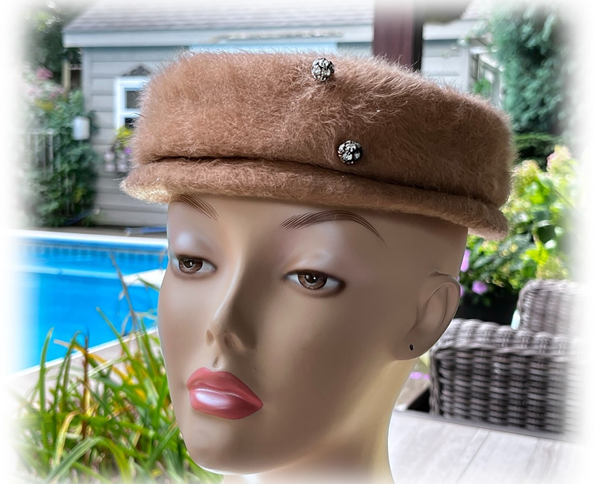 Chapeau Pillbox Vintage En Fourrure Marron - Taille Unique, Doublé, Excellent état