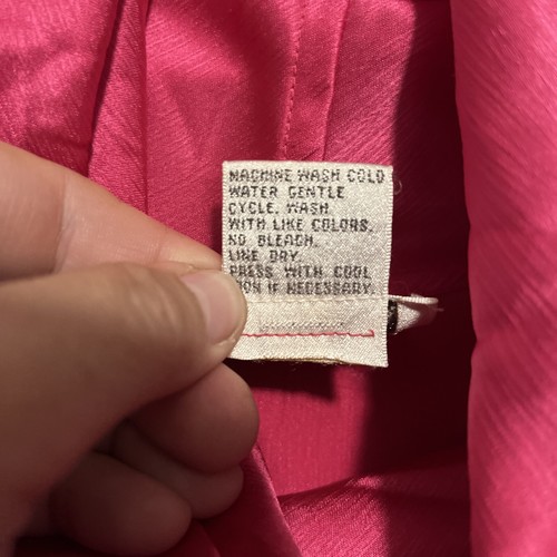 Vintage Christian Dior Chemise LS Pink Mockneck Blouse W/Shoulder Pads Sz 4 - Picture 4 of 10