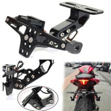 UK Motorcycle License Number Plate Holder Tail Tidy Bracket w/ LED Universal