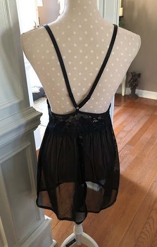 Womens Lace Babydoll Dress Bridal Langerie Negligee Sheer Lace Split V Back New - Picture 4 of 7