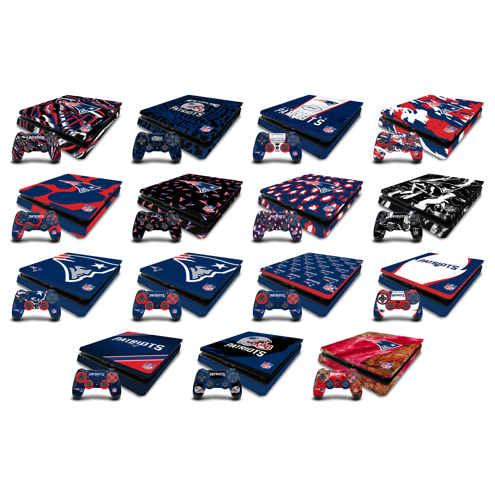 OFFICIAL NFL NEW ENGLAND PATRIOTS VINYL SKIN FOR PS4 SLIM CONSOLE & CONTROLLER