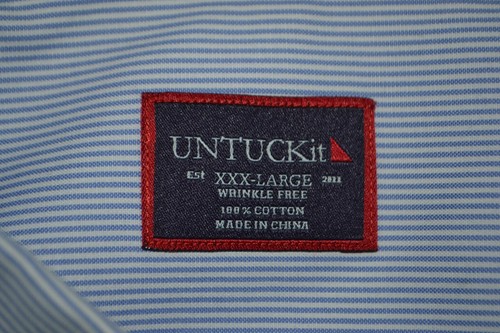 Untuckit Men's Striped Wrinkle Free Long Sleeve Dress Shirt Size 3XL - Picture 8 of 9