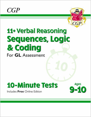 11+ Plus Year 5 GL 10 Minute Tests Verbal Reasoning Logic & Coding with Answers