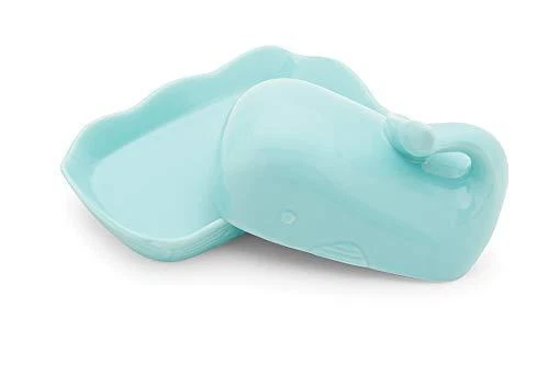 Fox Run Whale Ceramic Butter Dish with Lid, 7", Aqua Blue - Image 4 of 4