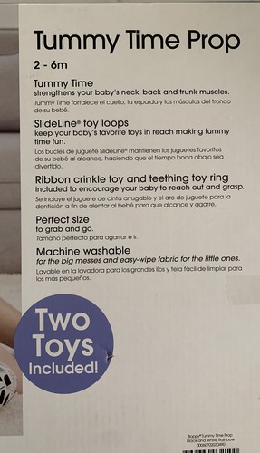 Boppy Tummy Time Pillow Black & White Modern Rainbows - Picture 2 of 11