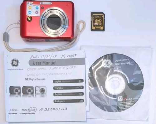 GE A1455 Digital Camera 14.1 MP Tested/Working Comes With Strap, 8gb SD , CD. - Picture 6 of 7