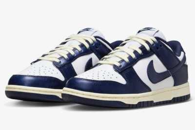 Nike Dunk Low PRM Midnight Vintage Navy White Coconut Milk FN7197-100 Women's
