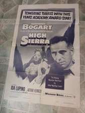 SCARCE 1952 WARNER BROS. HIGH SIERRA-HUMPHREY BOGART & IDA LUPINO 1SHT REISSUE