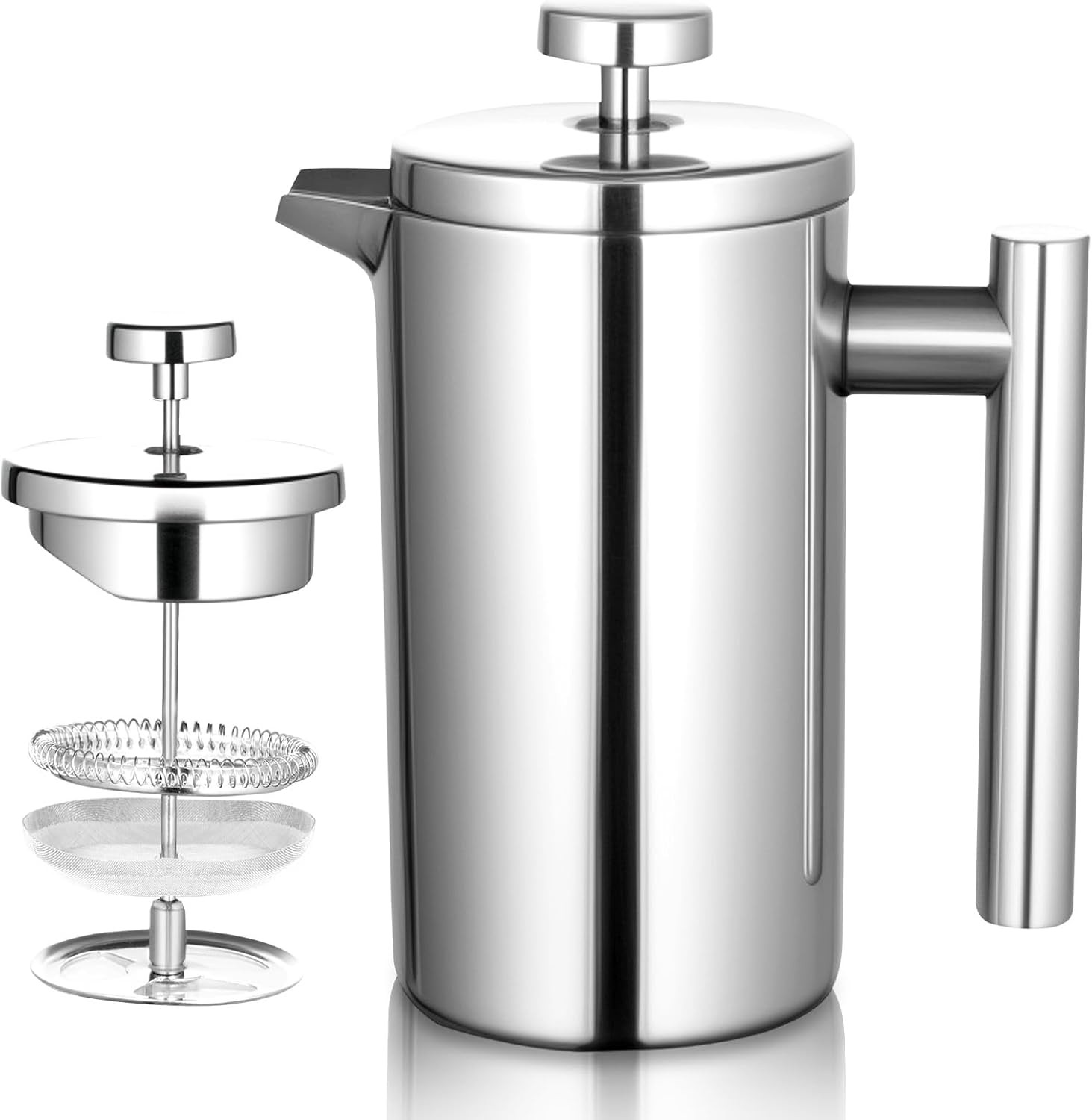 Coffee Maker With Scale, 304 Stainless Steel French Press, 1