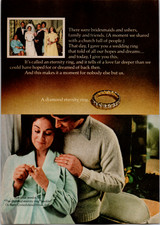 De Beers Vintage Print Ad Diamond Eternity Ring Wedding Couple 1970s Jewelry