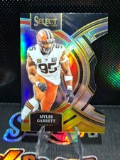 Myles Garrett #152 Black & Gold Prizm Die-Cut 2023 Panini Select-Premier Level 