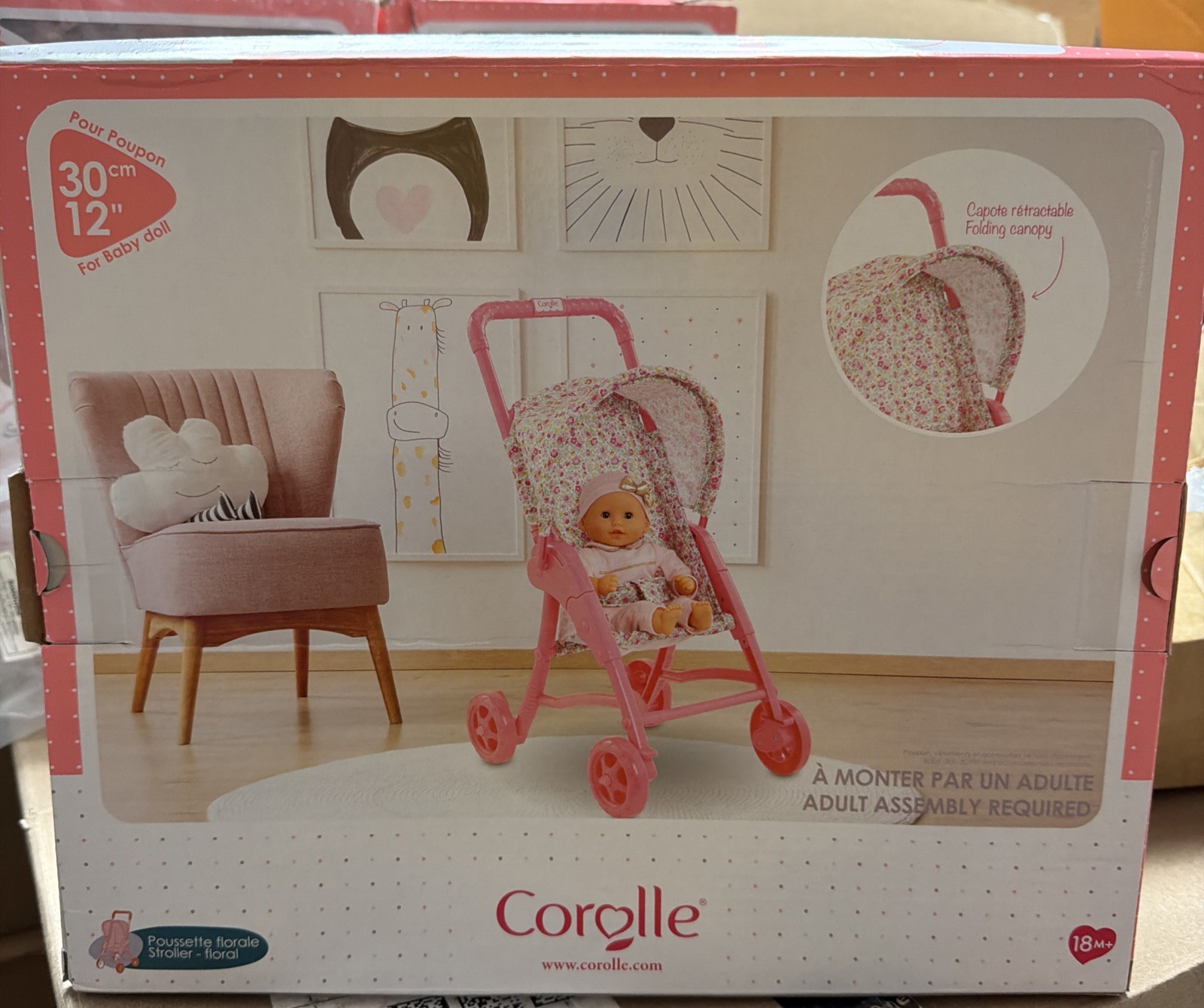 Corolle Mon Premier Poupon Foldable Baby Doll Stroller Set -