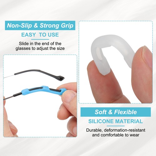 Eyeglass Ear Cushions, 7 Pairs Glasses Ear Grip for 3-10mm Glasses, White - Bild 4 von 6