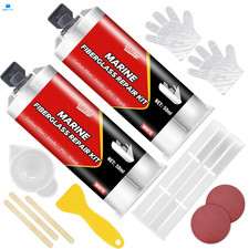 Marine Fiberglass Repair Kit, 100ml White Gel Coat Kit for