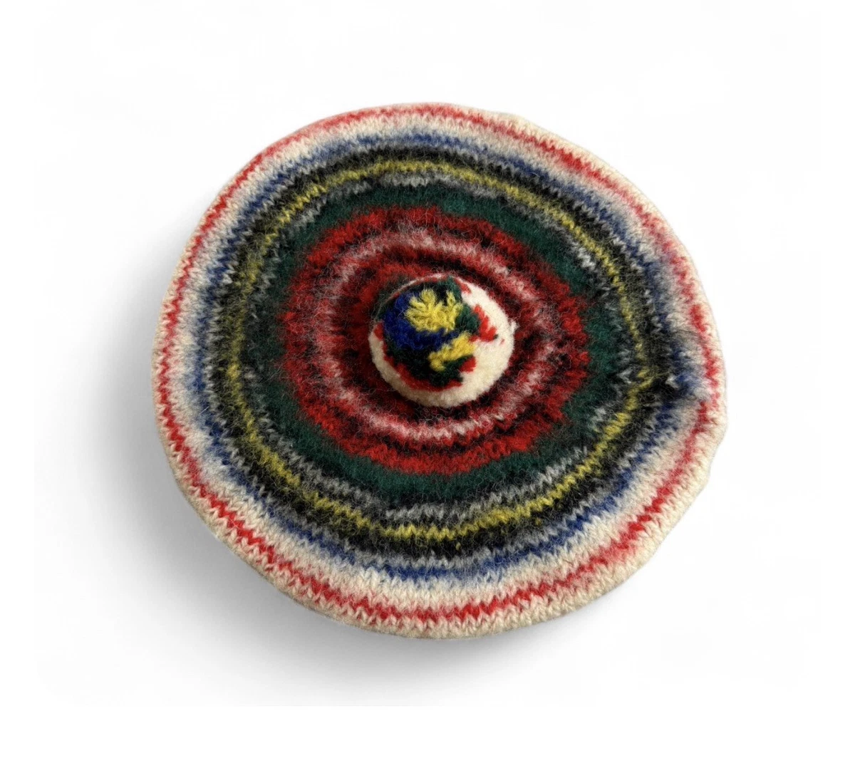Dress Stewart‎  Wool Tam O Shanter Beret Scotland Pom Pom Striped Multi-colored Scottish Tam o main image 4