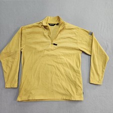 Vintage Eddie Bauer Pullover Mens Medium Yellow Fleece 1/4 Zip EBTEK Polartec