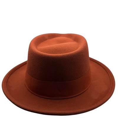 Urban Outfitters Rust Orange Grosgrain Ribbon Felt Flat Top Men's One Size