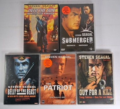 5 DVDs Steven Seagal: Submerged, Belly of the Beast, The Patriot, Out for a Kill