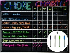 Chore Board | 12x17 Magnetic Dry Erase Chore Chart Reward Chart for Kids and ...