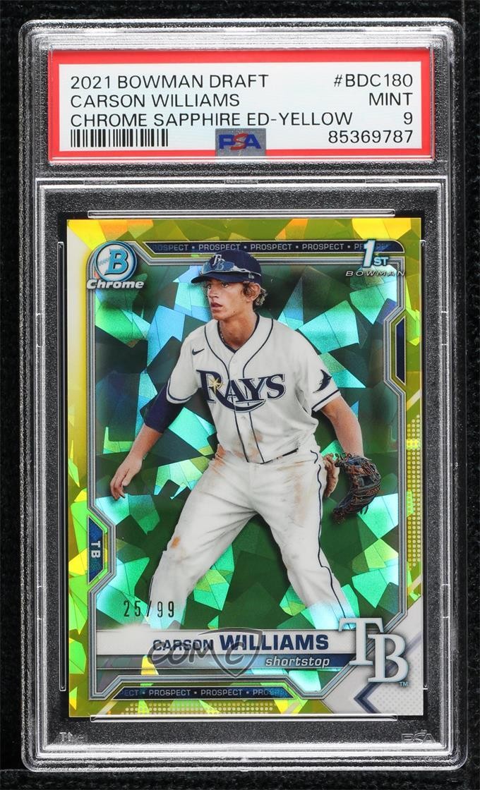 2021 Bowman Chrome Draft Sapphire Edition Yellow 25/99 Carson Williams 0j19