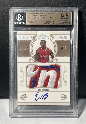 2010-11 National Treasures Eric Bledsoe RC Patch Auto Platinum RPA /5 BGS 9.5