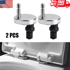2x Toilet Seat Hinges Top Close Soft Release Quick Fitting Heavy-Duty Hinge Pair