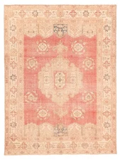 Vintage 8'1" x 10'9" Geometric Hand-Knotted Carpet Traditional Wool Area Rug