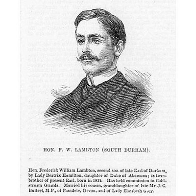 FREDERICK LAMBTON MP for South Durham ; Liberaler Politiker - Antiker Druck 1880