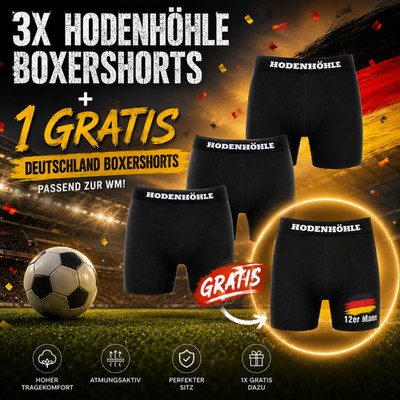 Boxershorts Herren 3er Set   Bequeme Unterwäsche Baumwolle Stretch   HODENHÖHLE