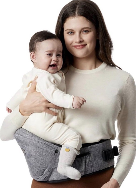 Momcozy Hip Seat Baby Carrier Adjustable Waistband Ergonomic Carrier Grey, Large