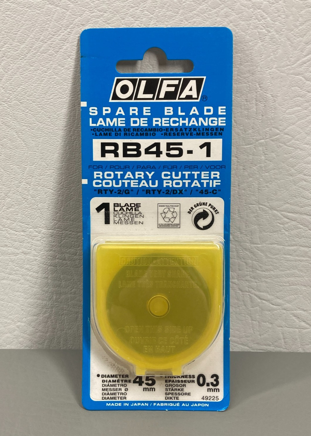 OLFA 45mm Rotary Cutter Blade RB45-1 One Blade New