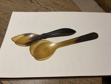 Zwei wundersch&ouml;ne L&ouml;ffel aus Horn, Naturhorn, Hornl&ouml;ffel
