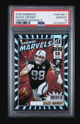 2025 Panini Donruss Gridiron Marvels Maxx Crosby PSA 10 SSP Case Hit Low Pop 5 