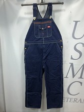 Mens Dickies Denim Jeans Carpenters Bib Overalls Size 44X30. 000317
