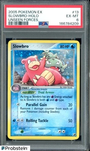 2005 Pokemon Ex Unseen Forces #13 Slowbro - Holo PSA 6 EX-MT