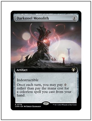 Darksteel Monolith, Extended Art, Commander Masters, Magic MTG NM