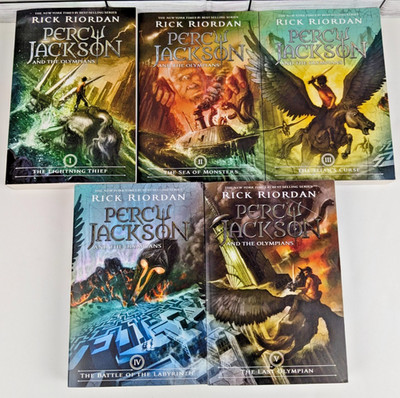 Percy Jackson and The Olympians Paperback 5 Book Set by Riordan Disney Hyperion