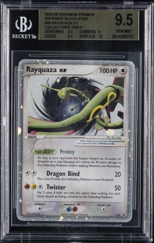 2003-06 POKEMON BLACK STAR PROMO COLLECTOR'S TIN #039 RAYQUAZA EX BGS 9.5