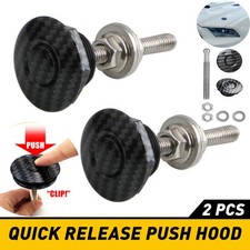Carbon Fiber Quick Release Push Button Hood Pins Bonnet Lock Clip Bumper Latch 2 Carbon Fiber Quick Release Push Button Hood Pins Bonnet Lock Clip Bumper Latch 2
