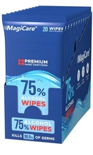 75% Alcohol Hand Sanitizing Wipes (Travel Wipes, 10 Packs) - Premium, Unscent...