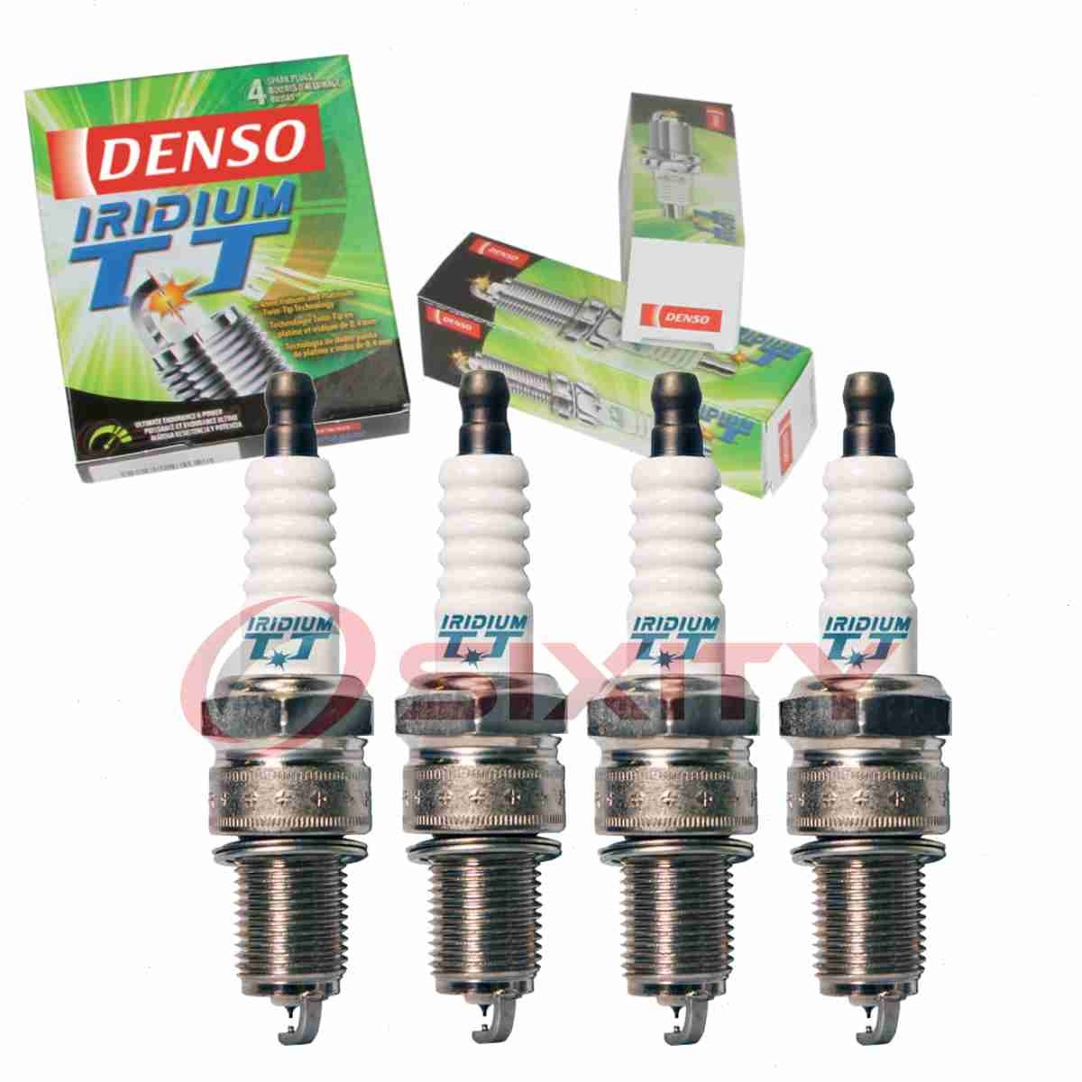 4 pc Denso Iridium TT Spark Plugs for 1985-1989 Dodge Lancer 2.2L 2.5L L4 bk